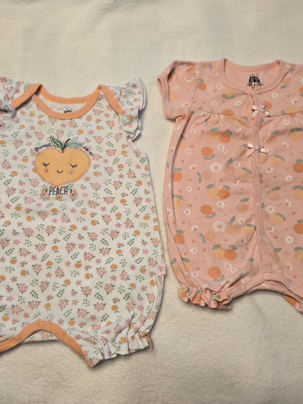 Peach Print Toddler One-Piece Bodysuit - Peach